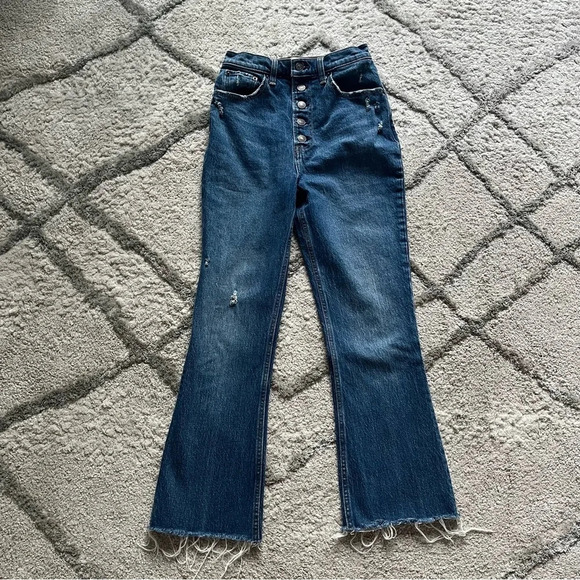 Abercrombie and Fitch jeans ultra high rise kick flare cropped 25 / 0 - Picture 1 of 8